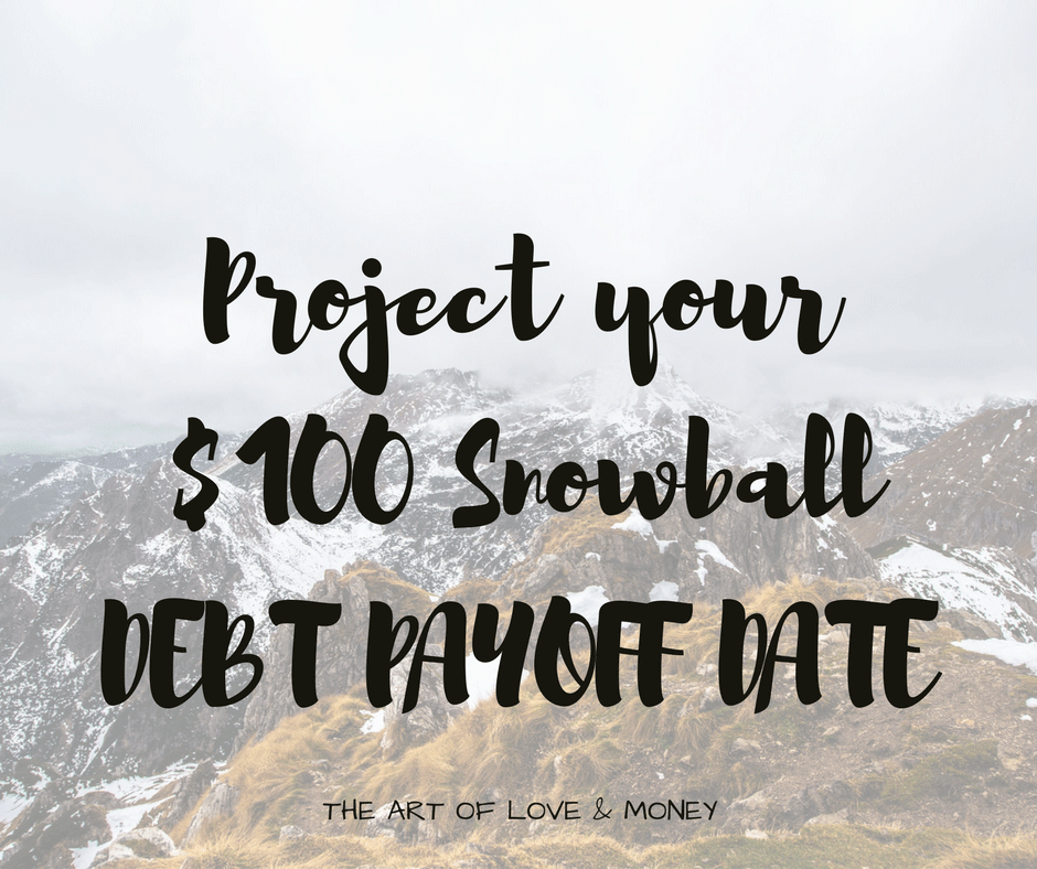 Project your $100 Snowball Debt Pay-off Date The Art of Love and Money